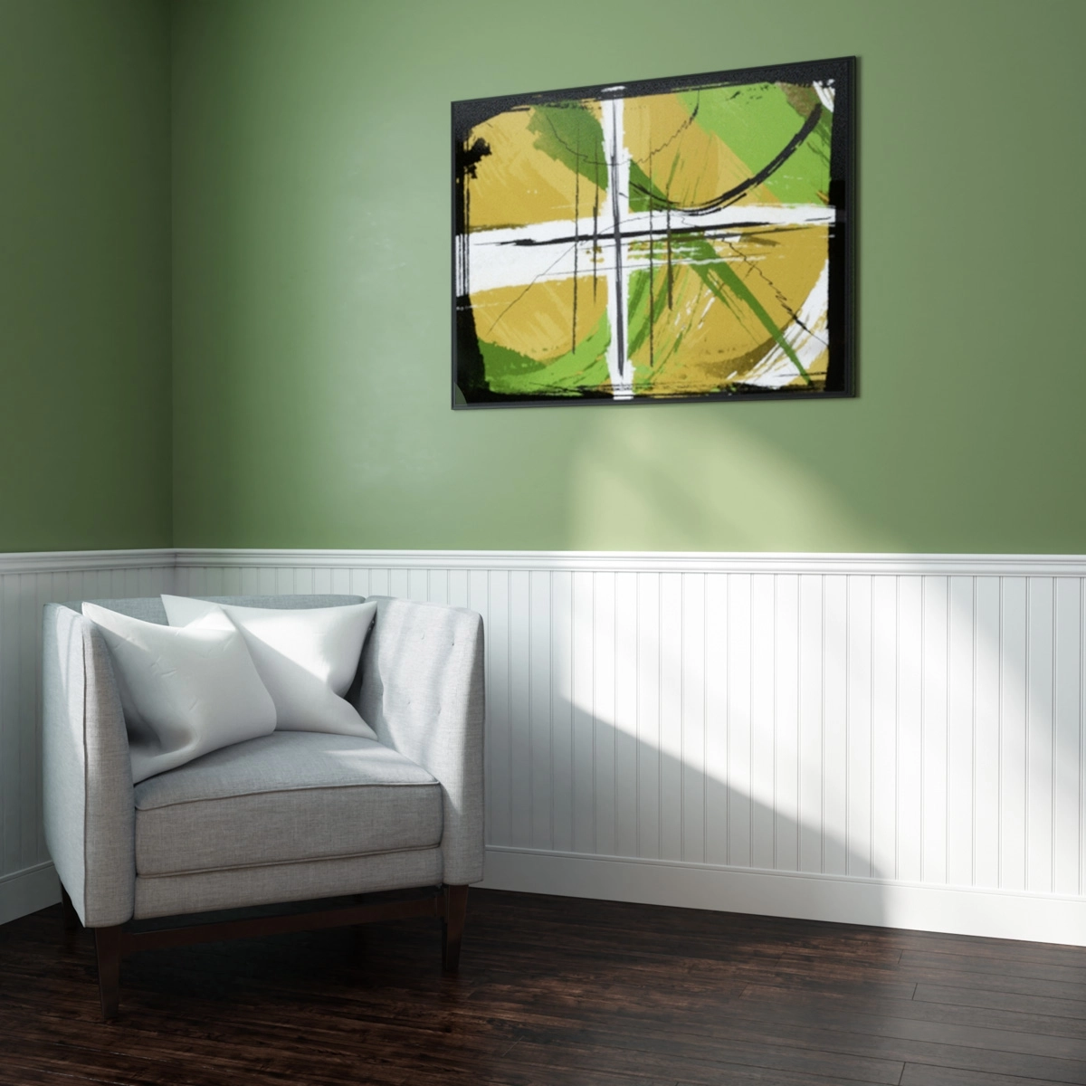 Boazeria angielska MDF lakierowana - zestaw listew na ścianę z listwą przypodłogową - długość 225 cm / wysokość 94,6 cm (model Nova-1)