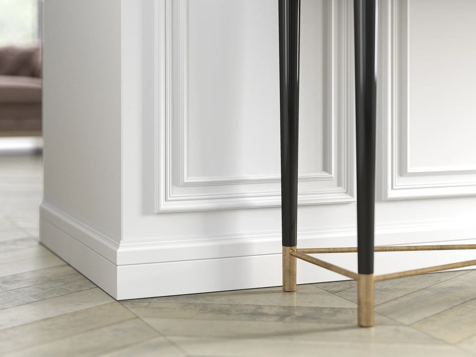 Listwa ścienna MD325 biała wym. 200 x 1.5 x 4.1 cm, z PolyForce