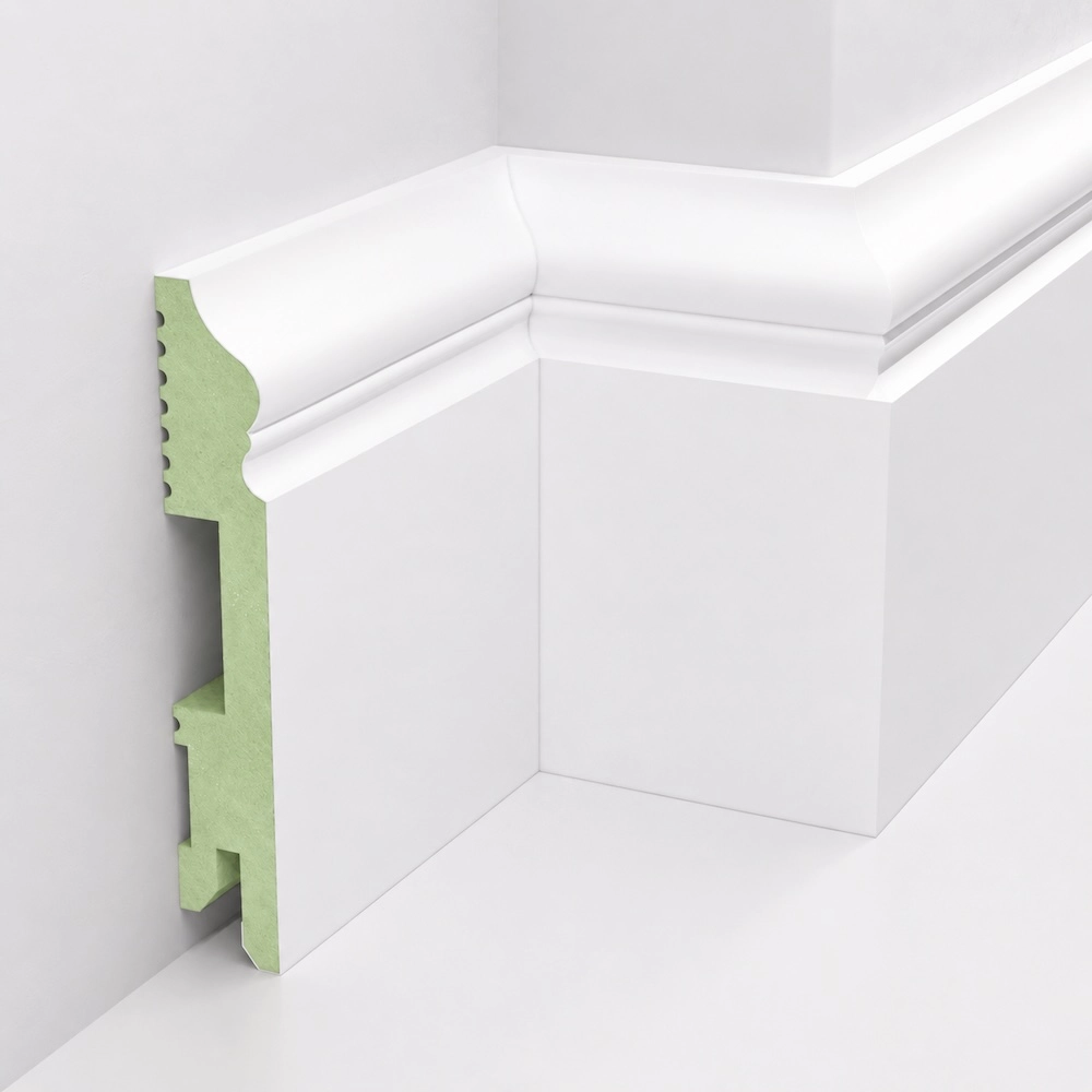 Listwa przypodłogowa MDF lakierowana biała wilgocioodporna FOGE LB3 - 10cm