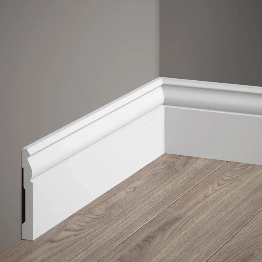 Listwa przypodłogowa MD094P biała RAL 9003 wym. 200 x 1.2 x 9.4 cm, z PolyForce