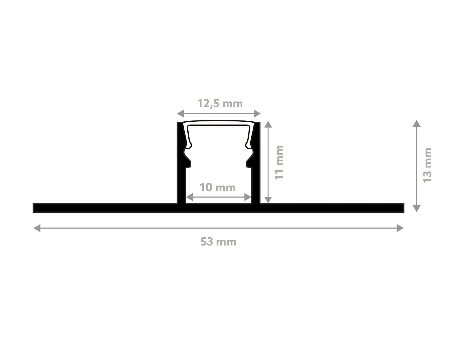 Aluminiowy profil ścienny LED LLP1 do lameli Mardom wym. 200 x 1.3 x 5.3 cm