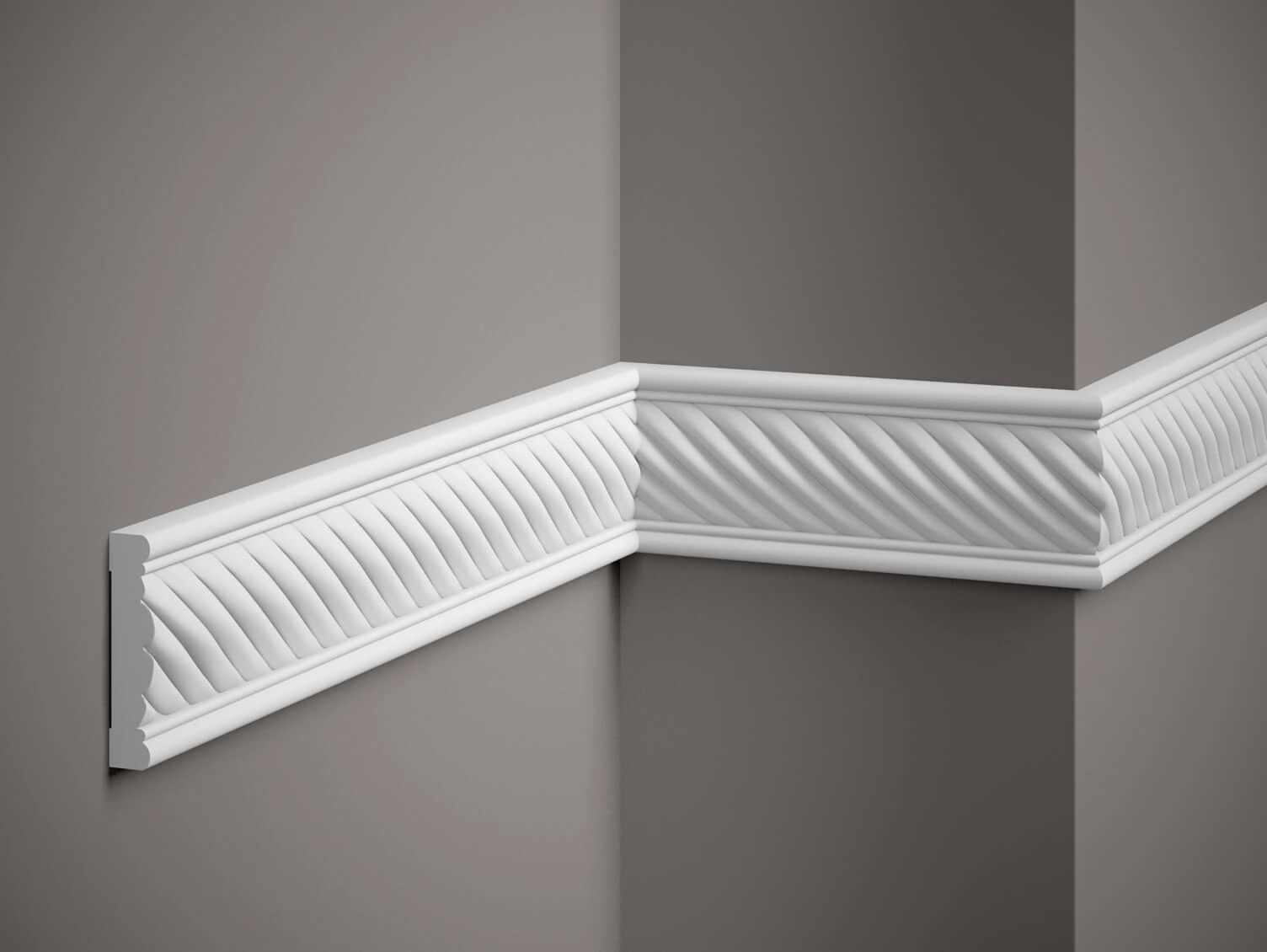 Listwa ścenna MDC239F biała wym. 200 x 1.5 x 7.5 cm, z flexu