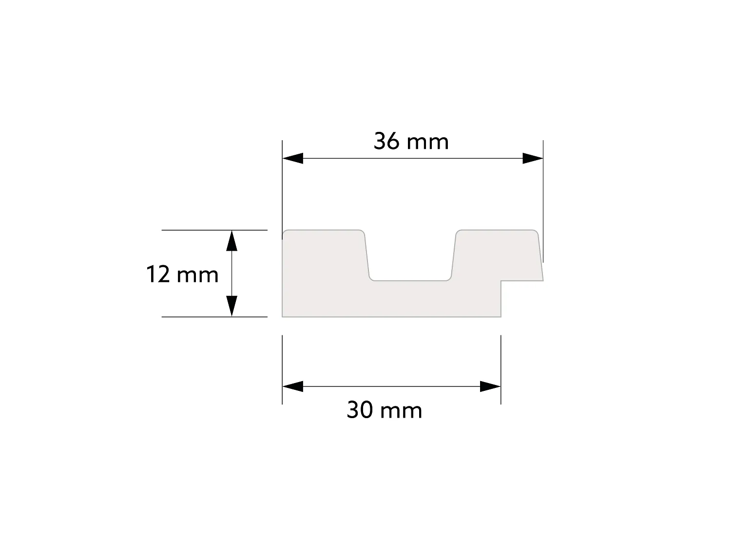 Lamela ścienna Lewe zakończenie L0103LT szary dąb wym. 200 x 1.2 x 12 cm, z PolyForce