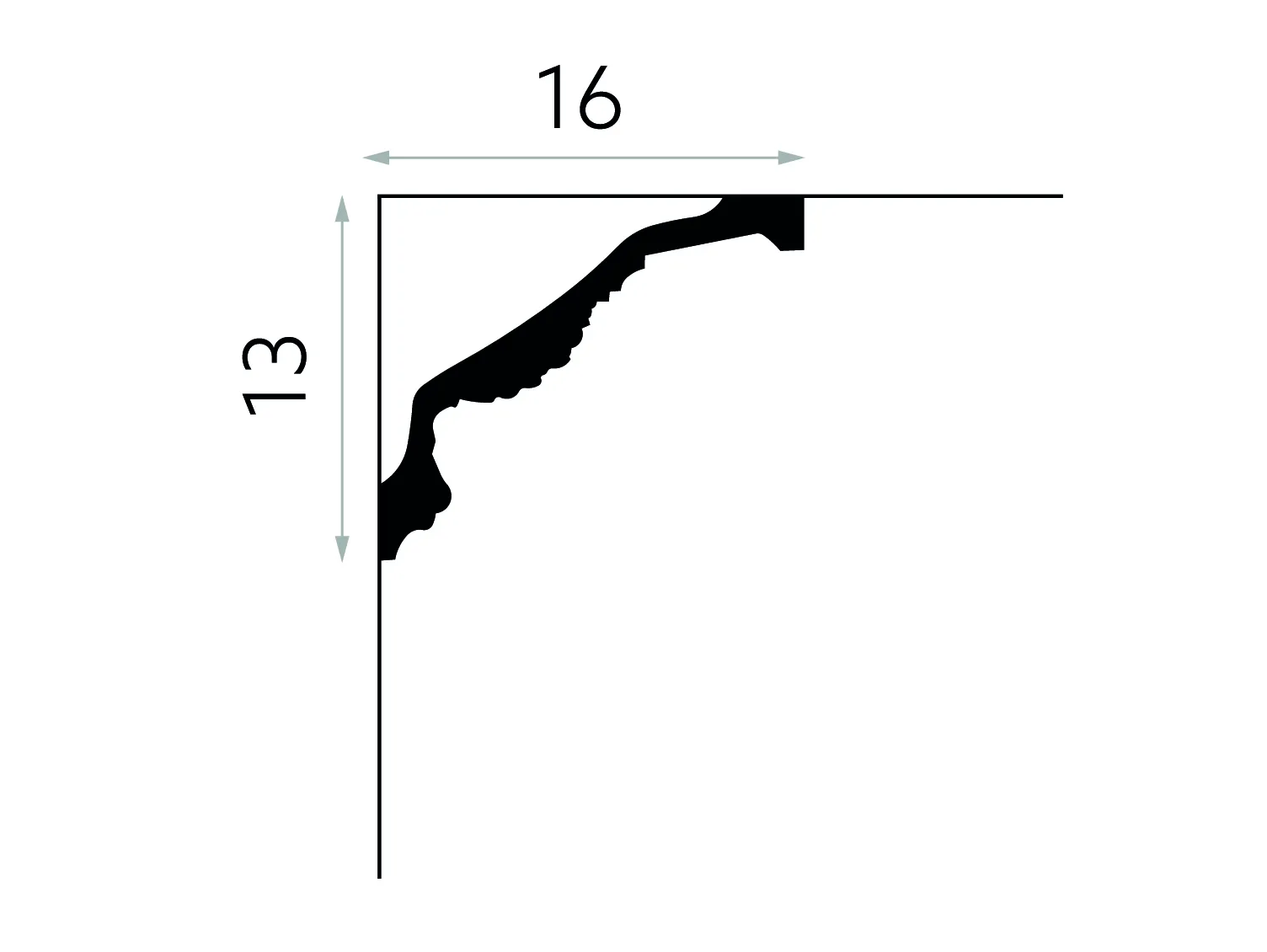 Listwa przysufitowa biała MDA138 wym. 200 x 16 x 13 cm, z ProFoam