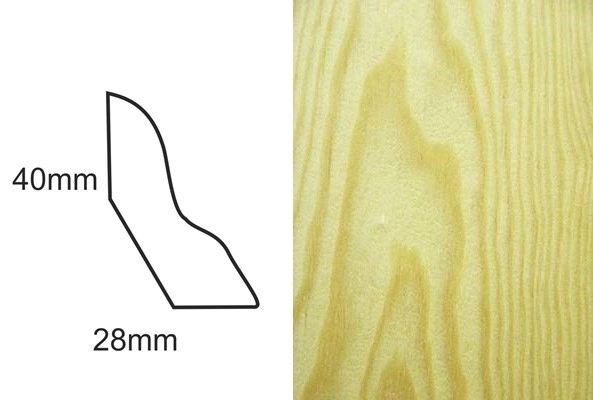 Listwa przypodłogowa fornirowana nielakierowana LP50 (230 cm x 4 cm x 2,8 cm) sosna