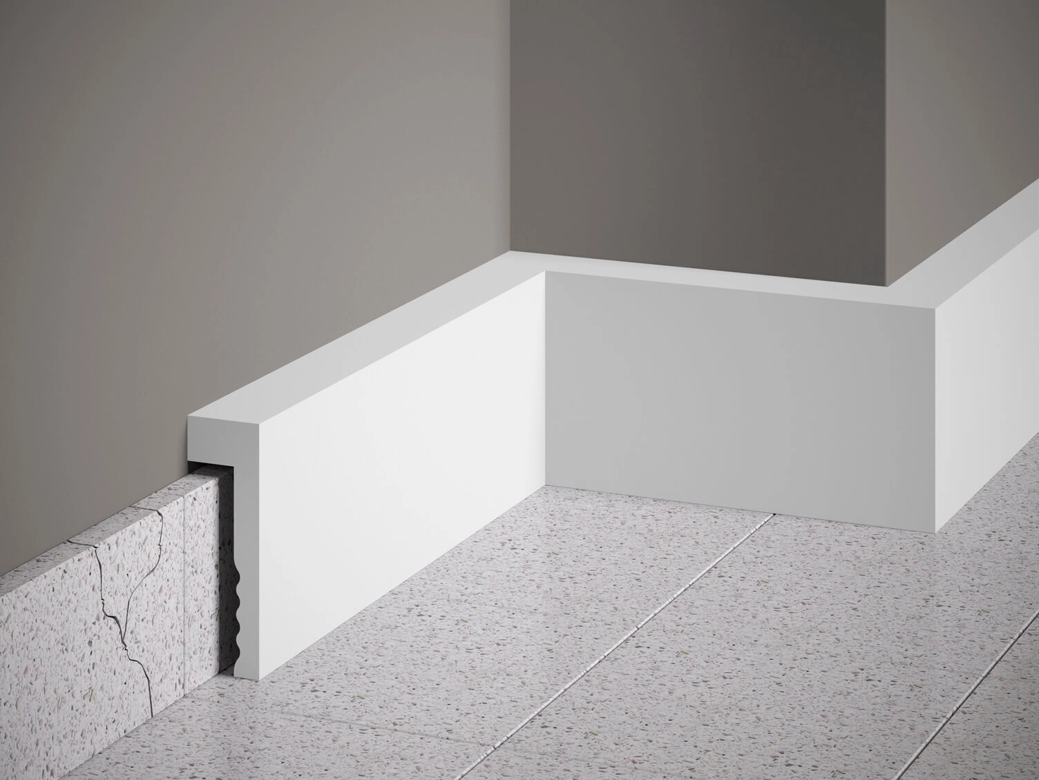 Listwa przypodłogowa maskująca MD006 biała wym. 200 x 2.3 x 10.1 cm