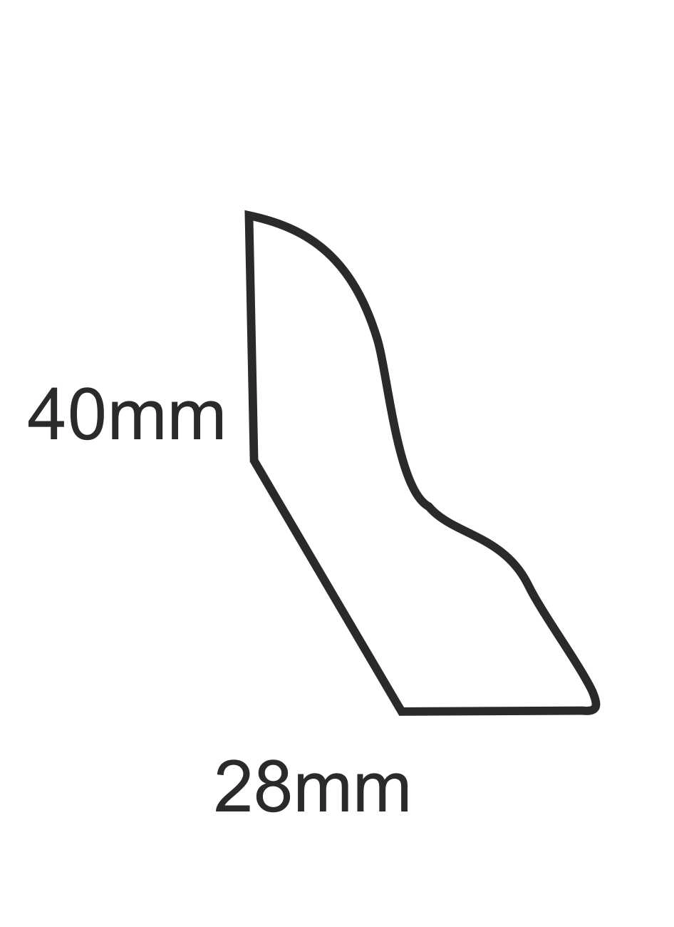 Listwa przypodłogowa drewniana lakierowana LP50 RAL 9003 (240 cm x 4 cm x 2,8 cm) biała
