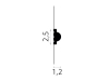 Listwa ścienna MD413 biała wym. 200 x 1.2 x 2.5 cm, z PolyForce
