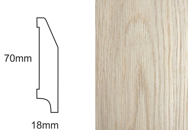 Listwa przypodłogowa fornirowana nielakierowana CP70 RS (240 cm x 7 cm x 1,8 cm) dąb