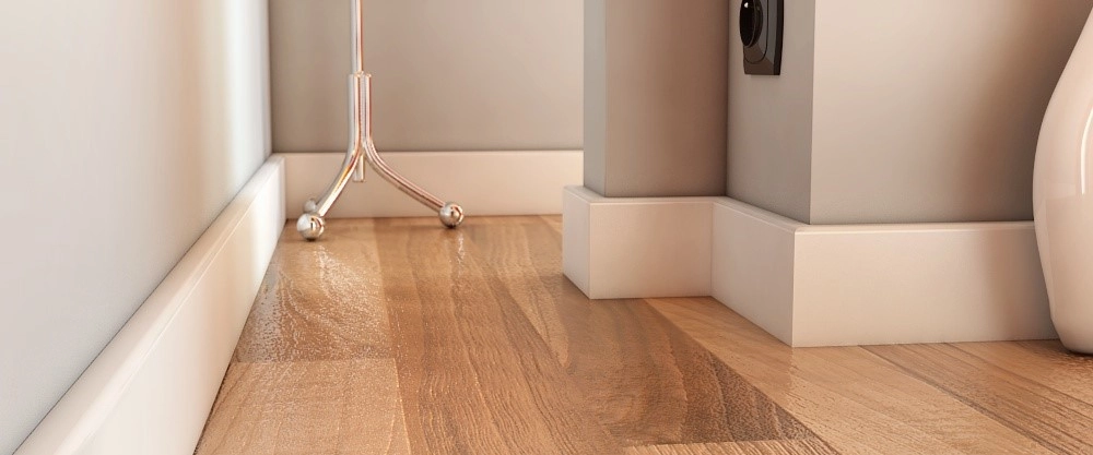 Listwa przypodłogowa MDF PLUS biała R3 (262 cm x 8 cm x 1,6 cm) wilgocioodporna lakier półmatowy