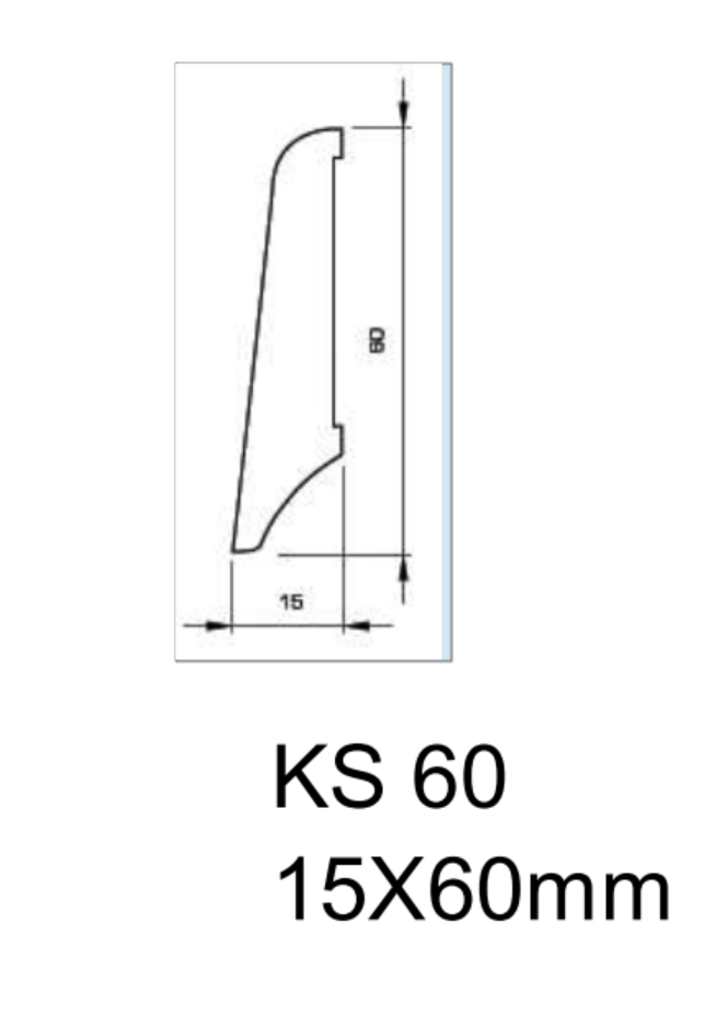 Drewniana listwa przypodłogowa lakierowana 60/22 (240 cm x 6 cm x 2,1 cm) DĄB EUROPEJSKI