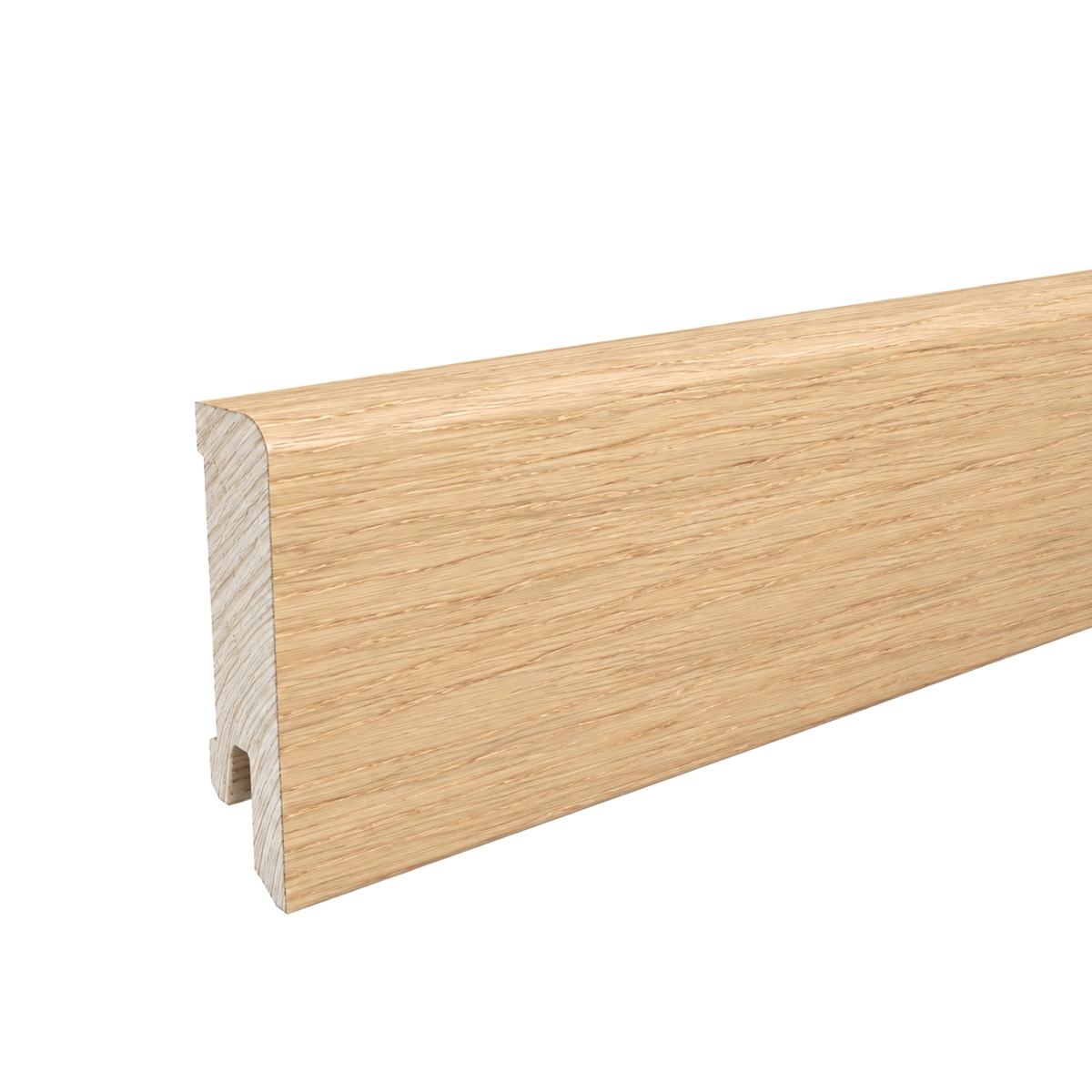 Listwa przypodłogowa drewniana do malowania, dąb europejski surowy, 60x15 mm