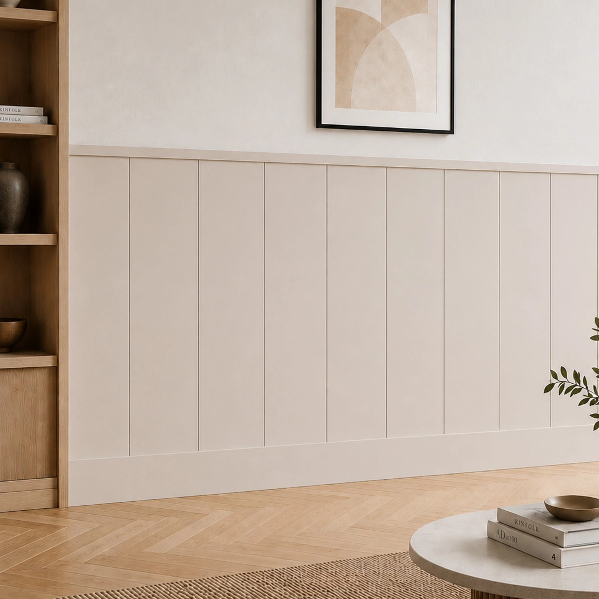 Boazeria ścienna LOFT do malowania - długość 200 cm, wysokość 114,5 cm + Farba Cappuccino