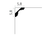 Listwa przysufitowa MDA005 biała wym. 200 x 5.8 x 5.8 cm, z ProFoam