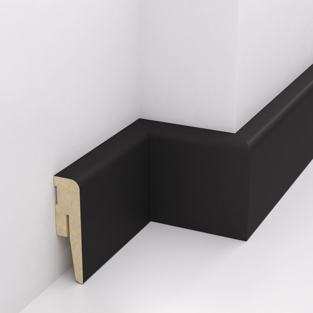 Listwa przypodłogowa MDF TRIO R5, Czarny Mat, 6cm