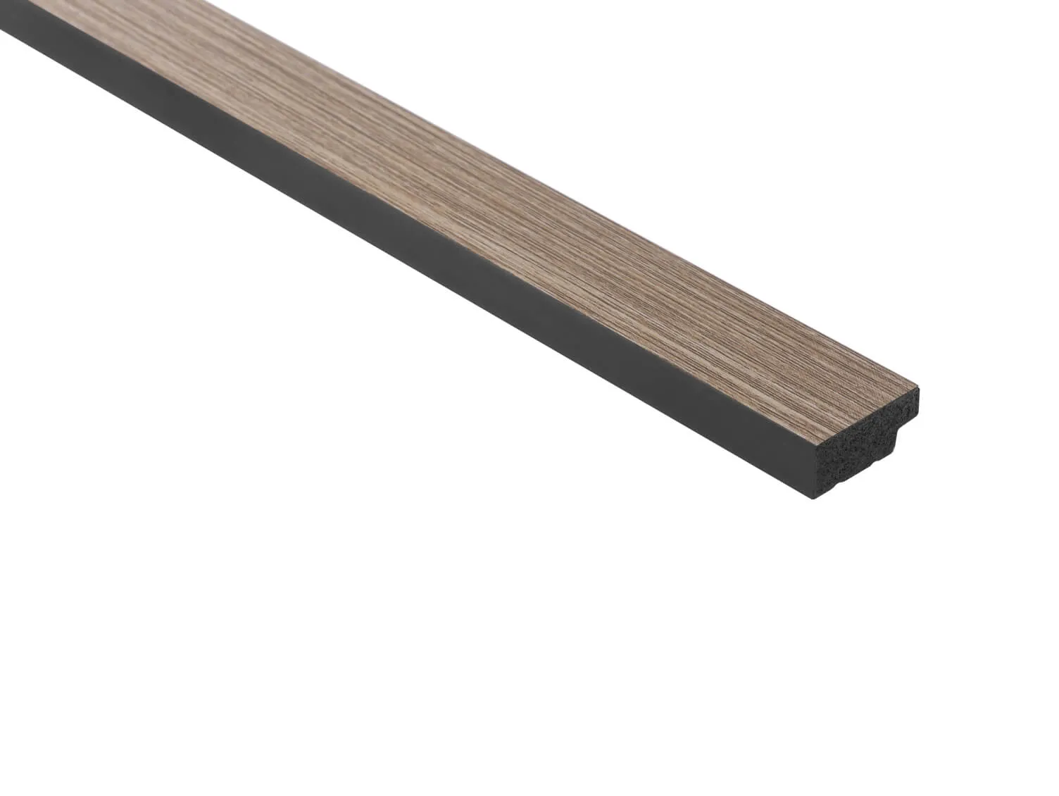 Lamela ścienna Lewe zakończenie Dąb Szary L0203L wym. 270 x 2.8 x 1.2 cm, z PolyForce, kolor szary dąb