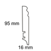 Listwa przypodłogowa drewniana PW95 P9H27362A (220 cm x 9,5 cm x 1,6 cm) iglaste lakierowane białe półmatowe