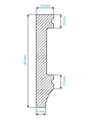 Listwa przypodłogowa Krome P8015B (240 cm x 8 cm x 1,5 cm) polistyren czarna