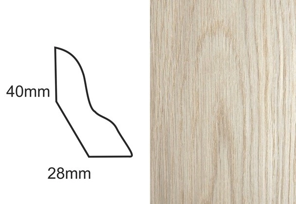Listwa przypodłogowa fornirowana nielakierowana LP50 (240 cm x 40 mm x 28 mm) dąb