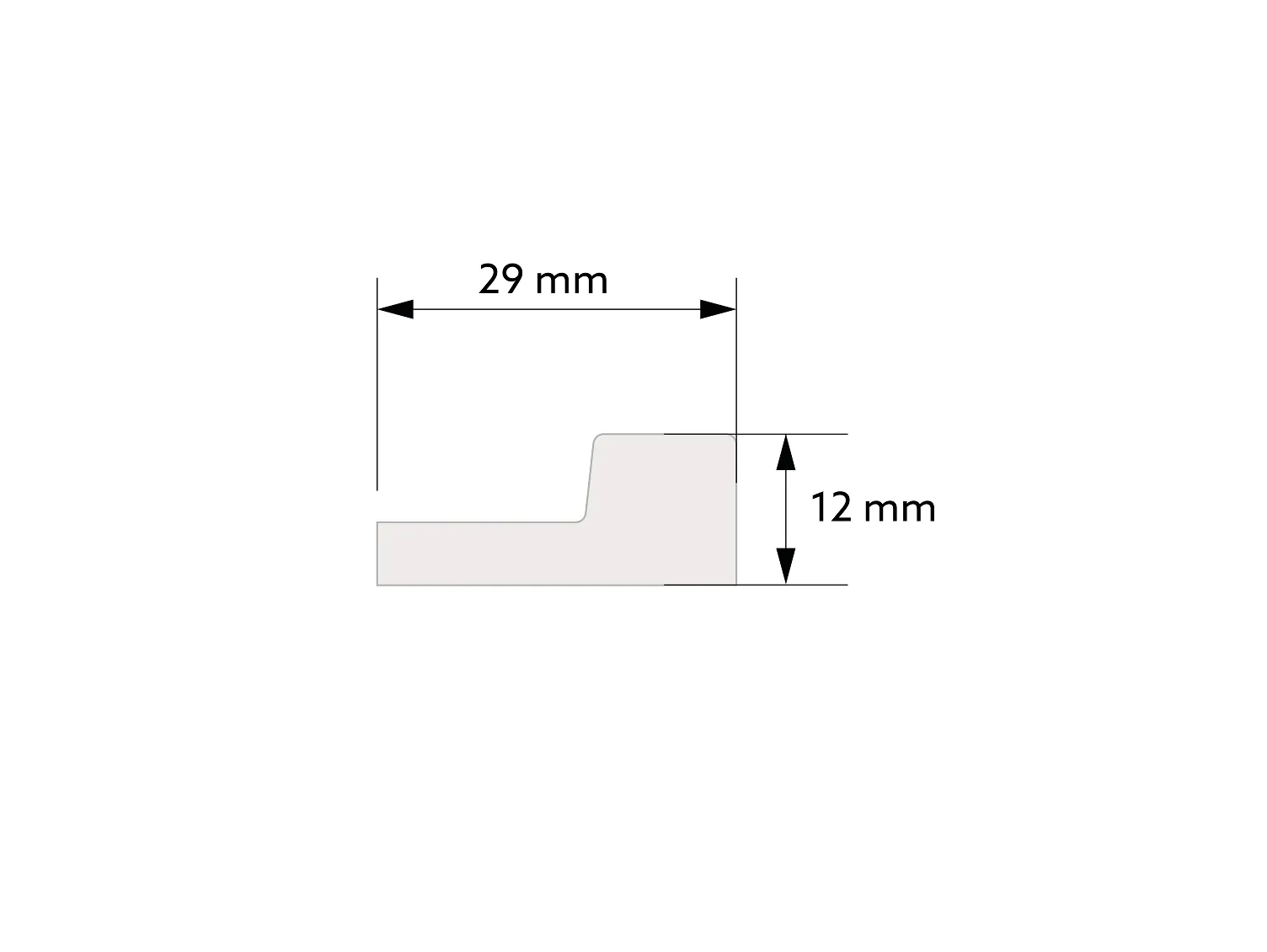 Prawe zakończenie lameli L0101RP białe wym. 270 x 2.9 x 1.2 cm, z PolyForce