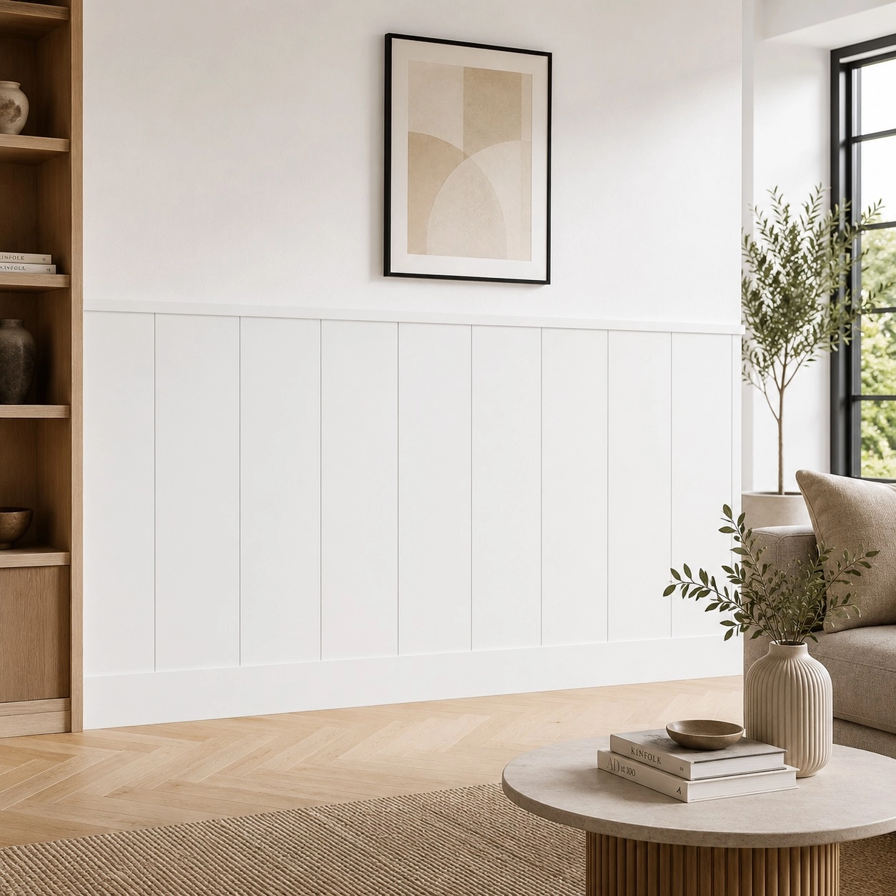 Boazeria ścienna LOFT - długość 200 cm, wysokość 114,5 cm - zestaw listew MDF