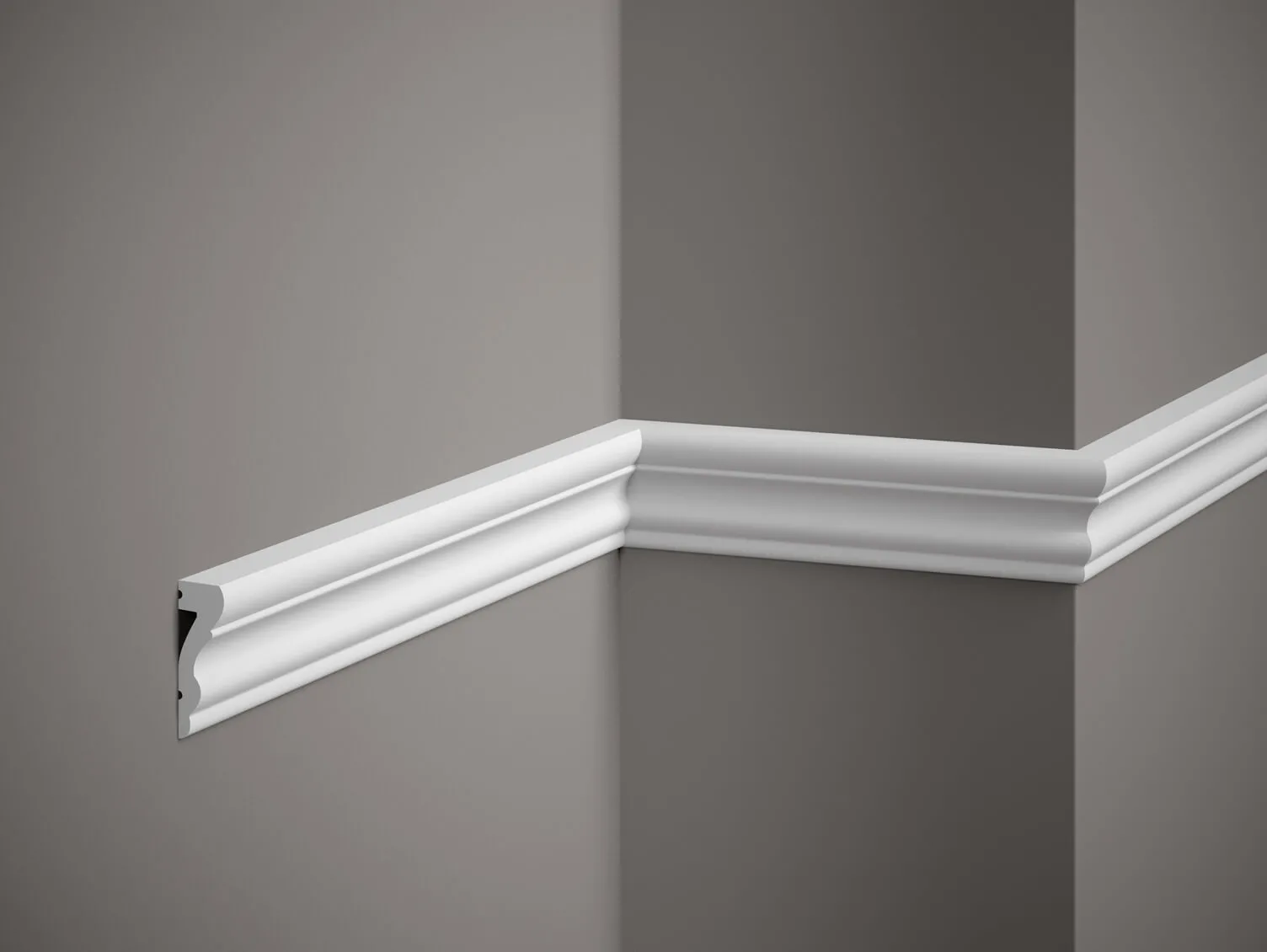 Listwa ścenna biała MD314 wym. 200 x 1.7 x 5.2 cm, z PolyForce