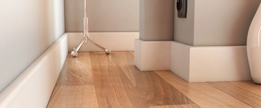 Listwa przypodłogowa MDF Plus R3 biała półmatowa wilgocioodporna (262 cm x 15 cm x 1,8 cm)