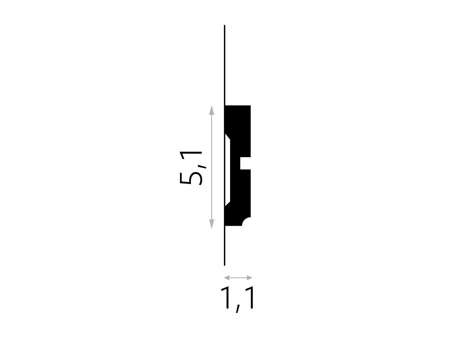 Listwa ścenna elastyczna MDD414F biała wym. 200 x 1.1 x 5.1 cm, z Flex