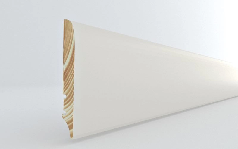 Listwa przypodłogowa biała drewniana PW92 (220 cm x 9,2 cm x 1,9 cm) iglaste lakierowane