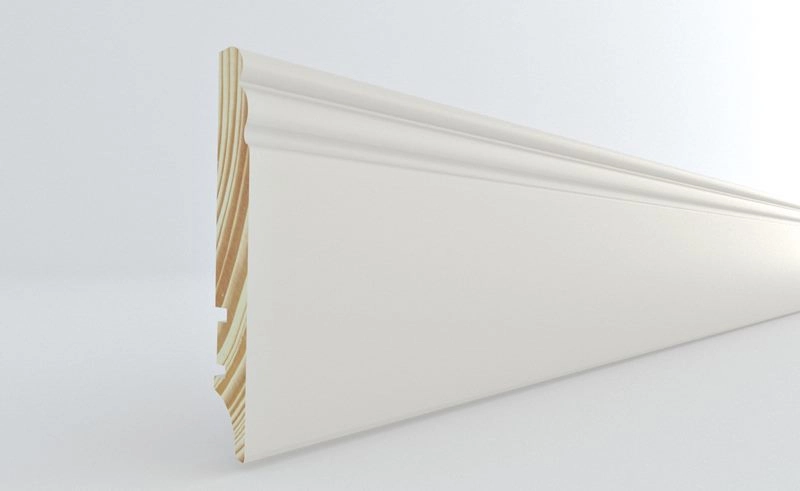 Listwa przypodłogowa drewniana PW95 P9H27362A (220 cm x 9,5 cm x 1,6 cm) iglaste lakierowane białe półmatowe