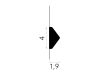 Listwa ścienna QL023 biała wym. 200 x 1.9 x 4 cm, z PolyForce