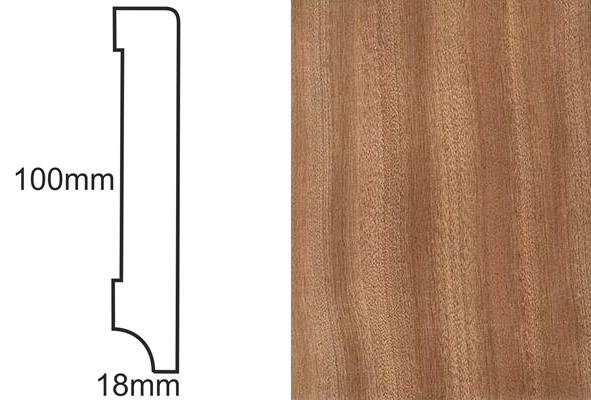 Listwa przypodłogowa fornirowana nielakierowana CP100 R3 (240 cm x 10 cm x 1,8 cm) sapella