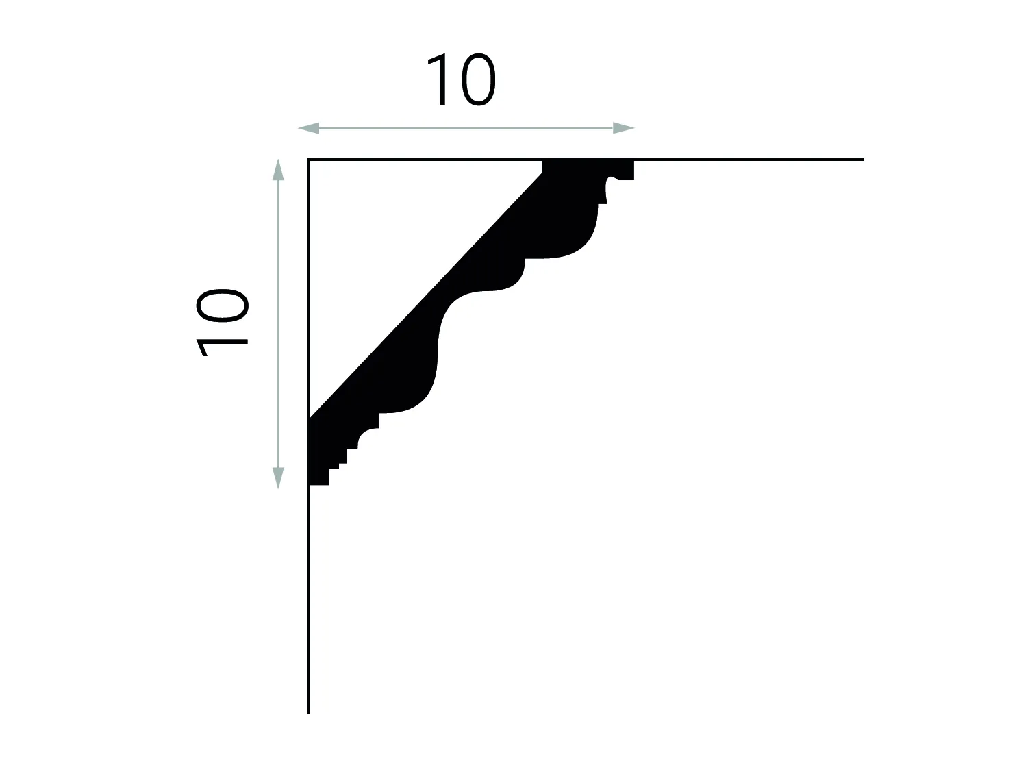 Listwa sufitowa MDB108F biała wym. 200 x 10 x 10 cm, z Flex
