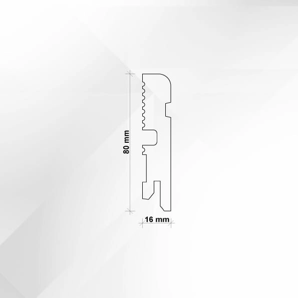 Listwa przypodłogowa MDF lakierowana biała FOGE LB2 - 8cm