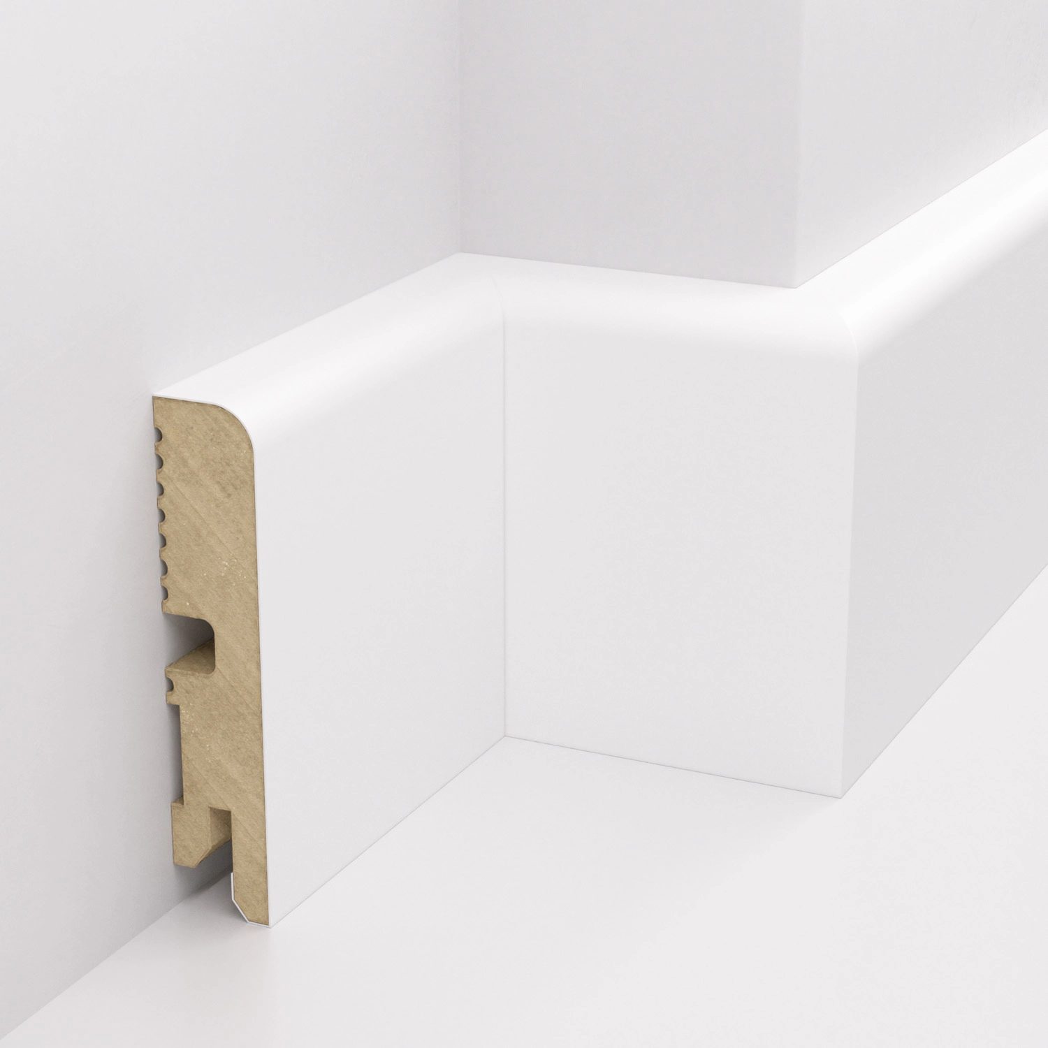 Listwa przypodłogowa MDF FOGE LB1 - 80 biały półmat, lakierowana