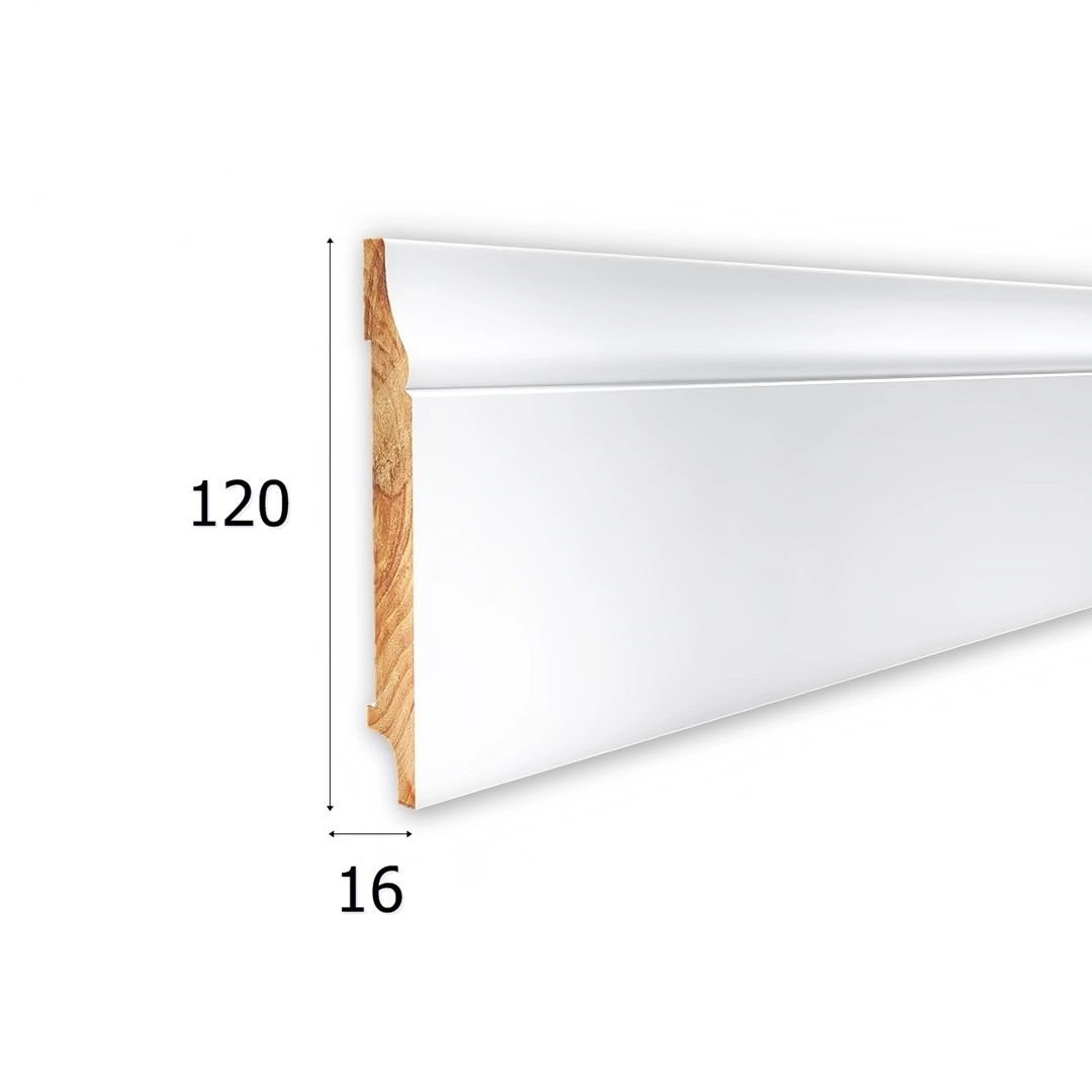 Listwa przypodłogowa lakierowana Topaz 120 (240 cm x 12 cm x 1,6 cm) drewno iglaste