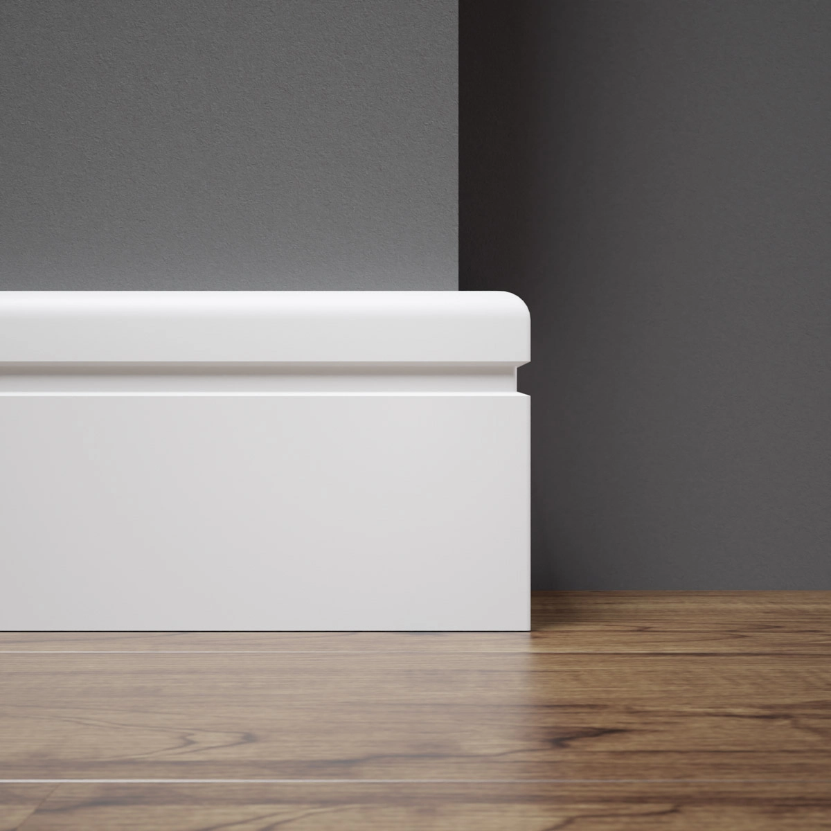 Listwa przypodłogowa MDF lakierowana biała FOGE LB2 - 8cm