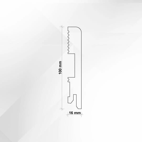 PRÓBKA 20 CM - Listwa przypodłogowa MDF lakierowana biała FOGE - LB1 10cm
