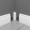 PRÓBKA 20 CM - Listwa przypodłogowa MDF TRIO R5, Biała Premium, 8cm