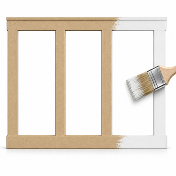 Boazeria ścienna FRAME MDF surowa do malowania - długość 207 cm, wysokość 128 cm