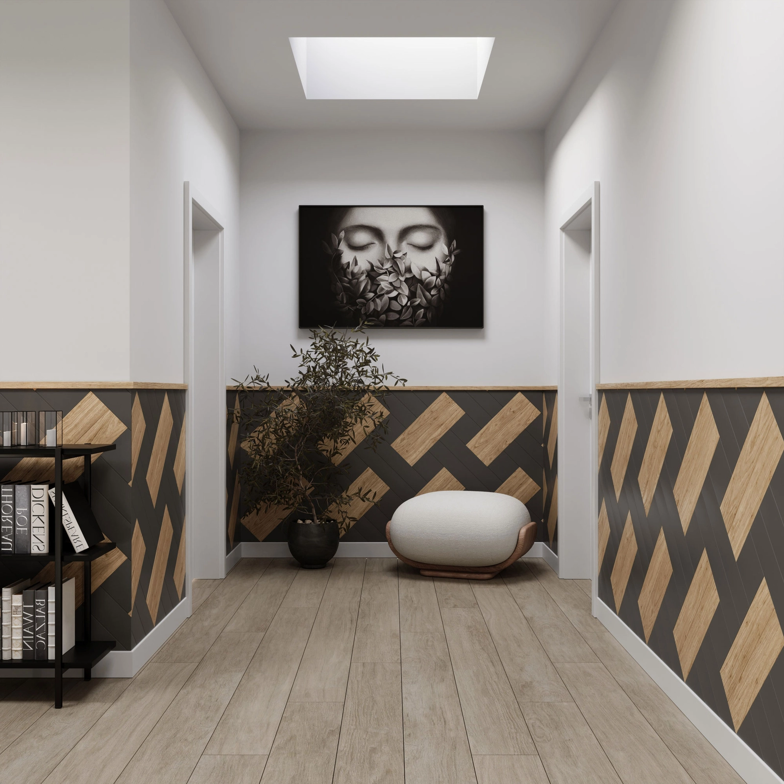 PRÓBKA 20 CM - Listwa przypodłogowa MDF TRIO R5, Biała Premium, 6cm