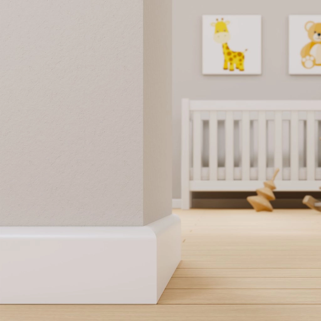 PRÓBKA 20 CM - Listwa przypodłogowa MDF OTTO, Biała Premium, 10cm