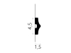 Listwa ścienna MD026 biała wym. 200 x 1.5 x 4.5 cm, z PolyForce